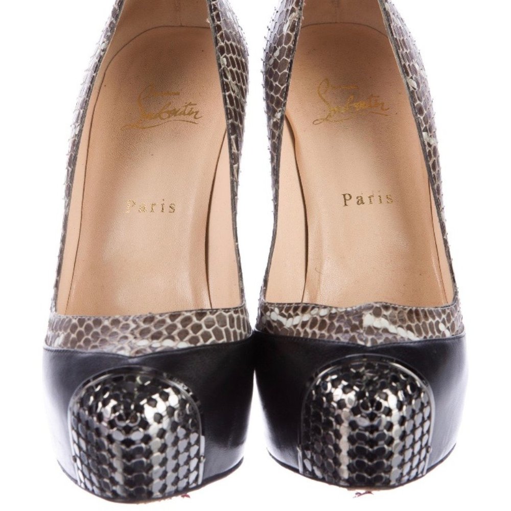 Christian Louboutin Maggie Snakeskin Platform Pump 140 Womens size 38.5 - Picture 3 of 5